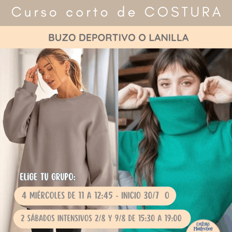 Taller de corte y confección: Buzo manga larga (deportivo o en lanilla)