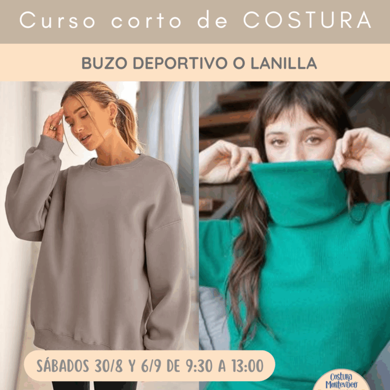 Taller de corte y confección: Buzo manga larga (deportivo o en lanilla)