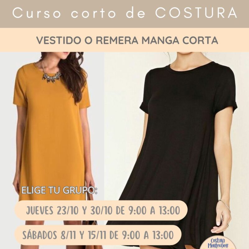 Taller de corte y confección: Vestido o remera elastizada manga corta