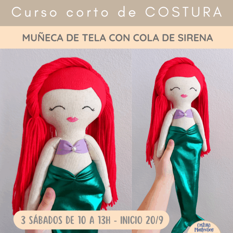 Curso corto de costura: Muñeca de tela con cola de Sirena