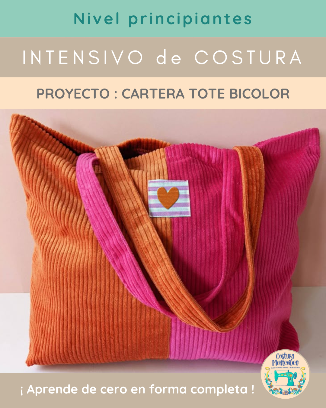 Intensivo: Cartera Totebag Bicolor (Agenda abierta)