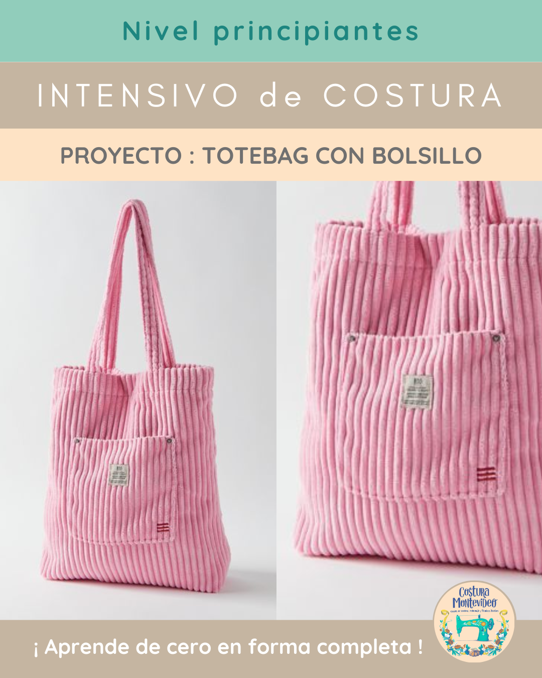 Intensivo: Totebag con bolsillo (Agenda abierta)