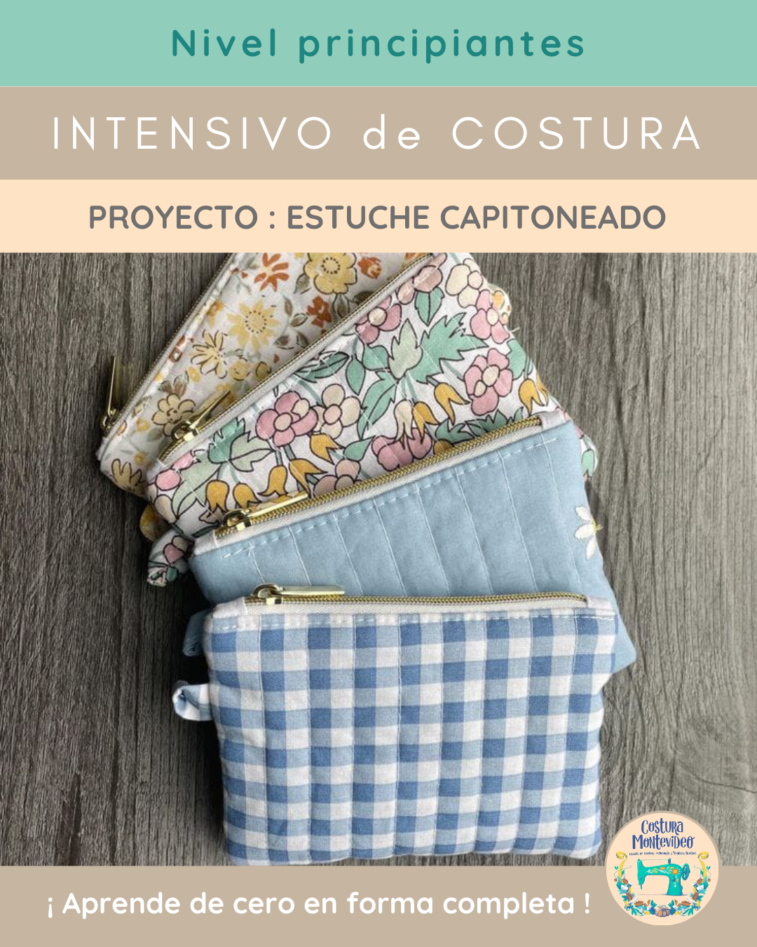 Intensivo de costura: Estuche capitoneado (Agenda abierta)